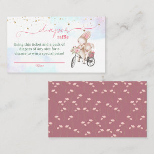 Bunny Girl Baby shower Luier Raffle Tickets Informatiekaartje
