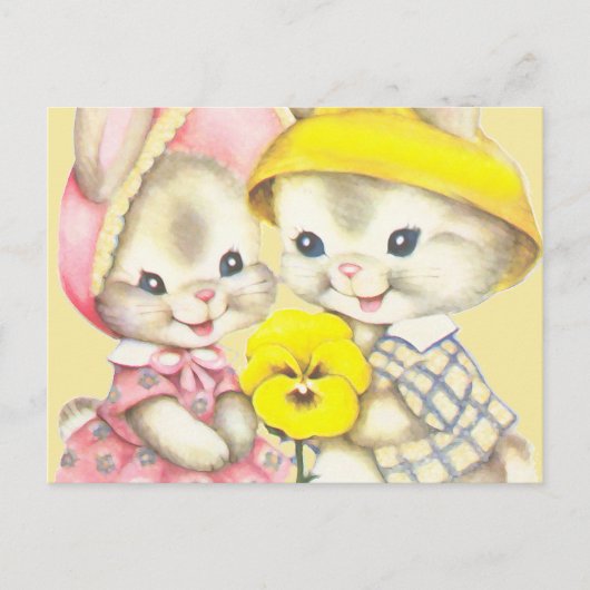 Bunny Girl + Boy Briefkaart (Voorkant)