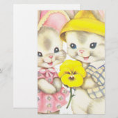 Bunny Girl + Boy Briefpapier (Voorkant / Achterkant)