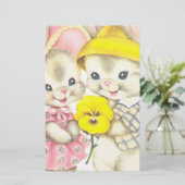 Bunny Girl + Boy Briefpapier (Staand voorkant)