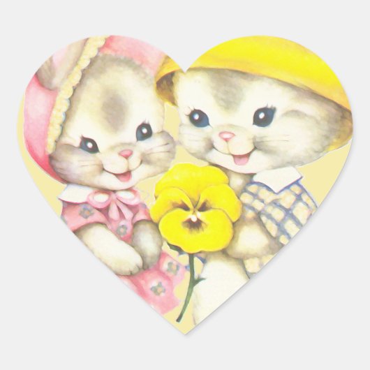 Bunny Girl + Boy Hart Sticker (Voorkant)