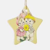 Bunny Girl + Boy Keramisch Ornament (Rechts)