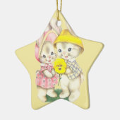Bunny Girl + Boy Keramisch Ornament (Links)