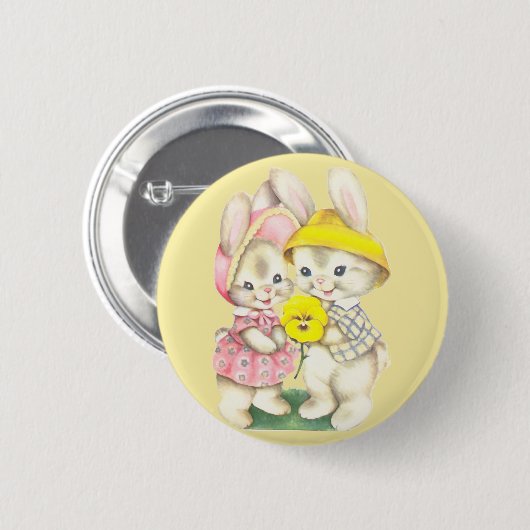 Bunny Girl + Boy Ronde Button 5,7 Cm (Voorkant /achterkant)