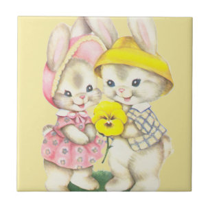 Bunny Girl + Boy Tegeltje
