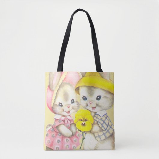 Bunny Girl + Boy Tote Bag (Voorkant)