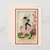 Bunny Girl Easter Briefkaart (Voorkant / Achterkant)