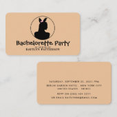 Bunny Girl, Elegant Bachelorette Party Ticket Informatiekaartje (Voorkant / Achterkant)