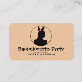 Bunny Girl, Elegant Bachelorette Party Ticket Informatiekaartje (Voorkant)