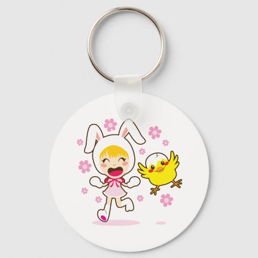 Bunny Girl en Little Chick Sleutelhanger (Voorkant)