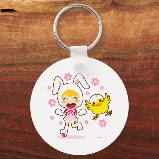 Bunny Girl en Little Chick Sleutelhanger (Voorkant)