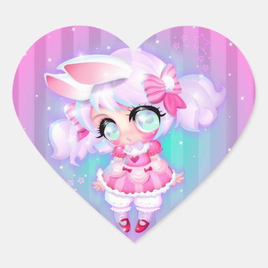 Bunny Girl Hart Sticker (Voorkant)