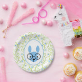 Bunny Glasses in de lente Bloemen Papieren Bordje (Feest)