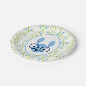 Bunny Glasses in de lente Bloemen Papieren Bordje (Gekanteld)