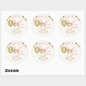 Bunny glitter ball bedankt je eerste verjaardagsst ronde sticker (Vel)
