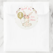 Bunny glitter ball bedankt je eerste verjaardagsst ronde sticker (Tas)