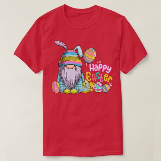 Bunny Gnome Easter Eggs Hunting Happy Gnome Lover T-shirt (Design voorkant)