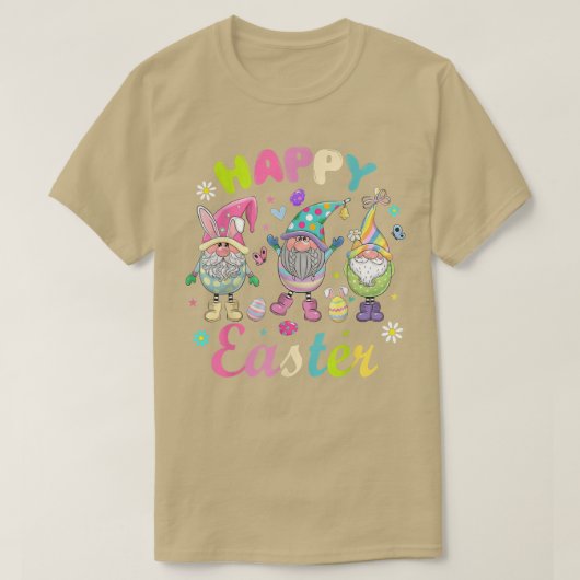 Bunny Gnome Hug Paaseieren Happy Paasdag T-shirt (Design voorkant)