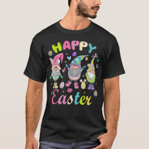 Bunny Gnome Hug Paaseieren Happy Paasdag T-shirt