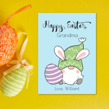 Bunny Gnome Met Pasen Ei Gelukkig Pasen Script