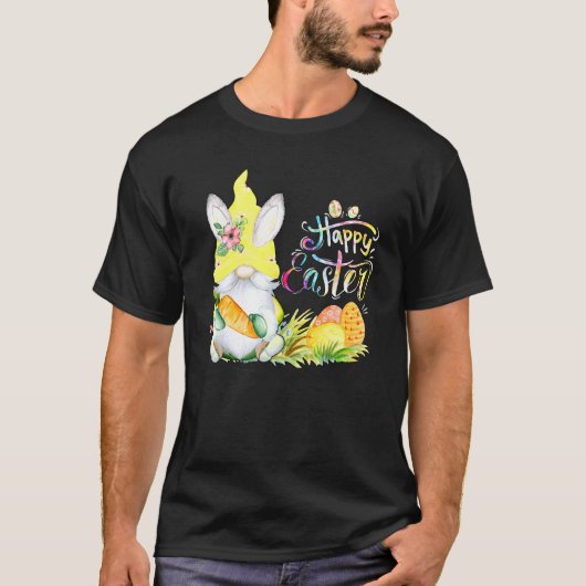 Bunny Gnome Rabbit Egg Hunting Happy Paasdag Ea T-shirt (Voorkant)