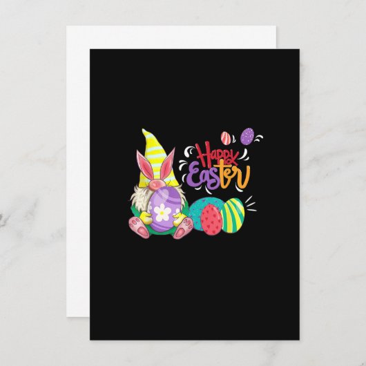 Bunny Gnome Rabbit Eggs Hunting Funny Happy Easter Kaart (Voorkant / Achterkant)