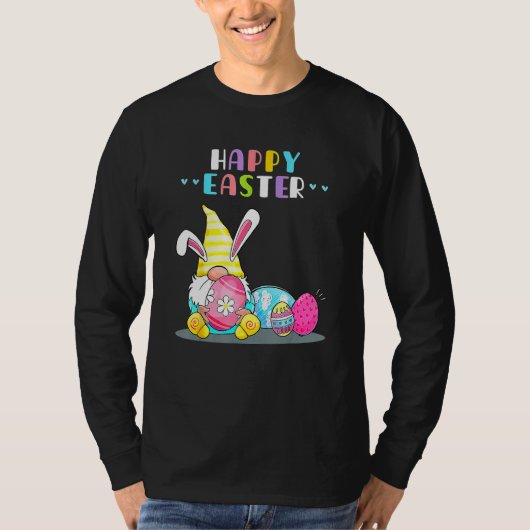 Bunny Gnome Rabbit Eggs Hunting Happy Paasdag F T-shirt (Voorkant)