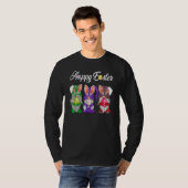 Bunny Gnome Rabbit Eggs Hunting Happy Paasdag F T-shirt (Voorkant volledig)