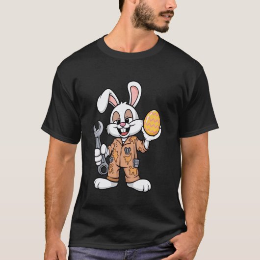 Bunny Grease Monkey u2013 Grappige Pasen monteur T-shirt (Voorkant)
