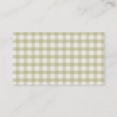 Bunny Green Gingham Baby shower Boeken voor Baby Informatiekaartje (Achterkant)
