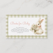 Bunny Green Gingham Baby shower Boeken voor Baby Informatiekaartje (Voorkant)