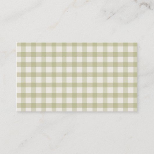 Bunny Green Gingham Baby shower Luier Raffle Informatiekaartje (Achterkant)