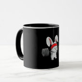 Bunny Gym Rabbit Ness Weightlift Funny Art Mok (Voorkant links)