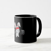 Bunny Gym Rabbit Ness Weightlift Funny Art Mok (Voorkant rechts)
