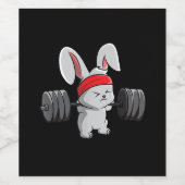 Bunny Gym Rabbit Ness Weightlift Funny Art Wijn Etiket (Enkel label)