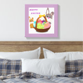 BUNNY "HAPPY EASTER" CANVAS AFDRUK (Insitu (Slaapkamer))