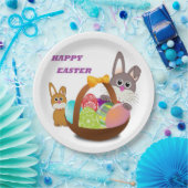 BUNNY "HAPPY EASTER" PAPIEREN BORDJE (Feest)