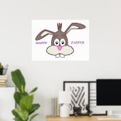BUNNY "HAPPY EASTER" POSTER (Thuiskantoor)