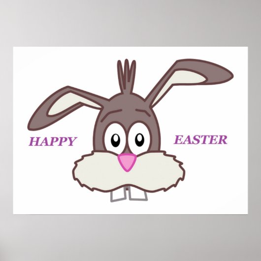 BUNNY "HAPPY EASTER" POSTER (Voorkant)