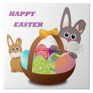 BUNNY "HAPPY EASTER" TEGELTJE