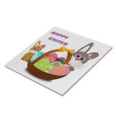 BUNNY "HAPPY EASTER" TEGELTJE (Zijkant)