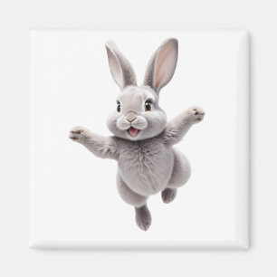 Bunny Happy speelse plezier springen in de lucht k Magneet