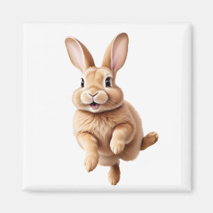Bunny Happy speelse plezier springen in de lucht k Magneet