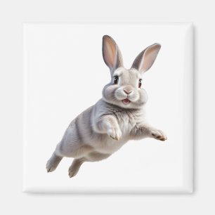 Bunny Happy speelse plezier springen in de lucht k Magneet