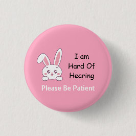 Bunny Hard of Hearing Ronde Button 3,2 Cm