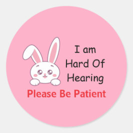 Bunny Hard of Hearing Ronde Sticker