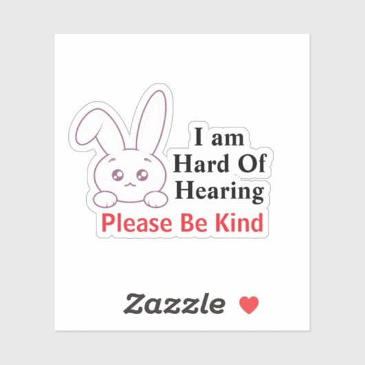 Bunny Hard of Hearing Sticker (Vel)