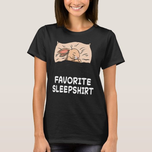 Bunny Hare Bunnies Nap Sleeping Sleep Pajama Night T-shirt (Voorkant)