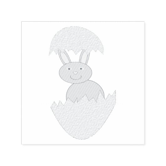 Bunny Hatching from Egg Weird Self Inking Stamp Zelfinktende Stempel (Design)