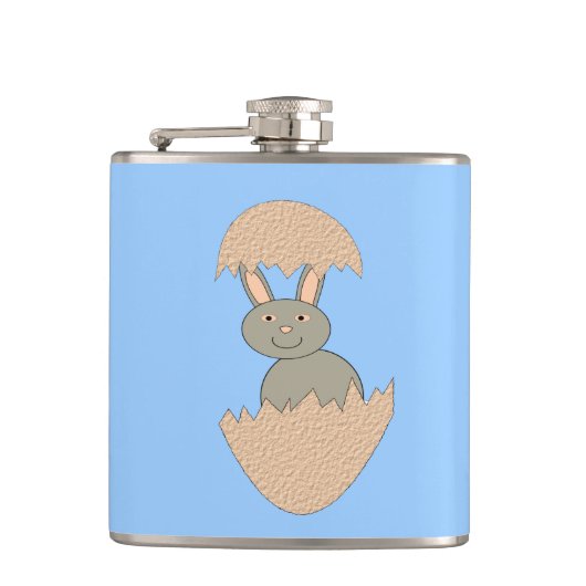 Bunny Hatching uit een eierrijke fles Heupfles (Voorkant)